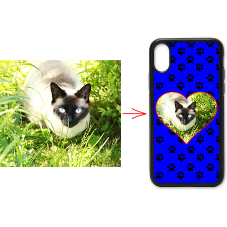 Coque Love Chat Photo PERSONNALISÉE - Bleu