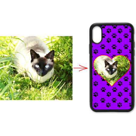 Coque Love Chat Photo PERSONNALISÉE - Violet