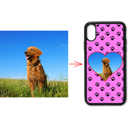 Coque Love Chien Photo PERSONNALISÉE - Rose