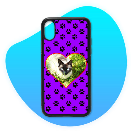 Coque Love Chat Photo personnalisée Violet - Coque personnalisée TropiCase