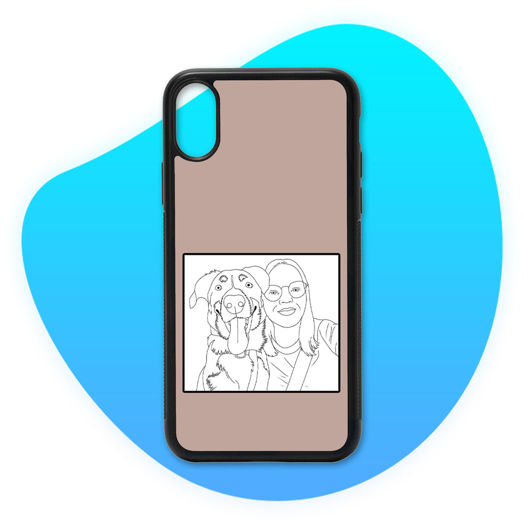 Coque Dessin Line Art personnalisée marron clair - Coque personnalisée TropiCase